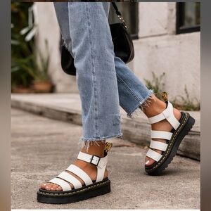 NWT Dr. Martens Blaire Platform Sandals White Sz 9